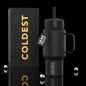 Coldest 6.7oz stainless steel water bottle with a sleek, stealthy design and insulated body for keeping drinks cold or hot.