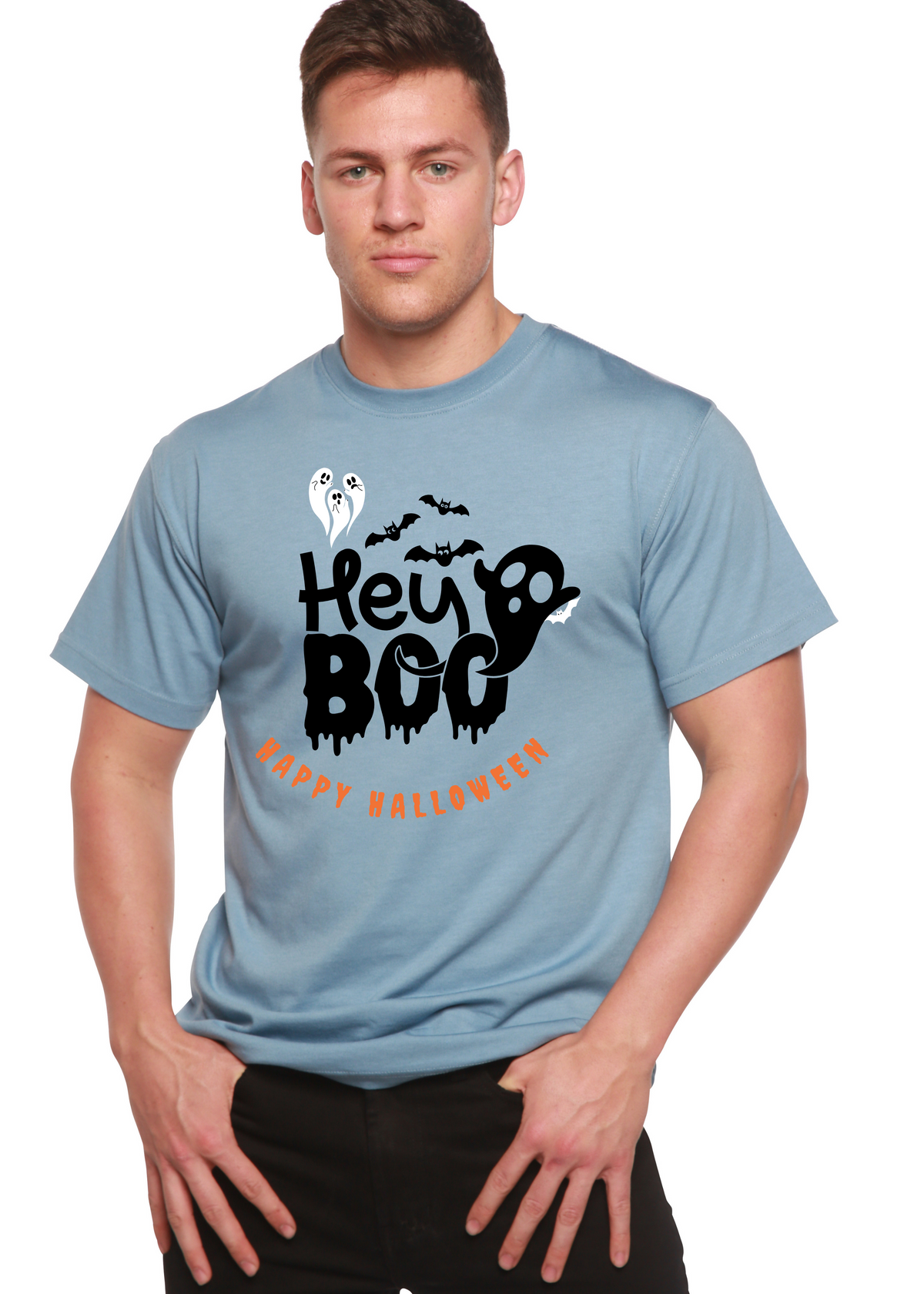 Spun Bamboo men's printed T-shirt with bamboo viscose and organic cotton, featuring a graphic design on short sleeve tee.