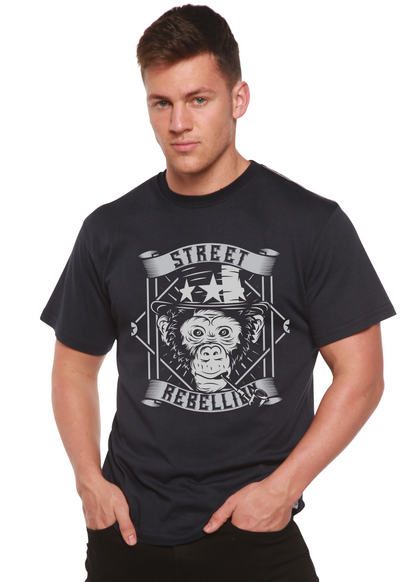 Men's Spun Bamboo graphic t-shirt made from bamboo viscose and organic cotton with a printed design on the short sleeve.
