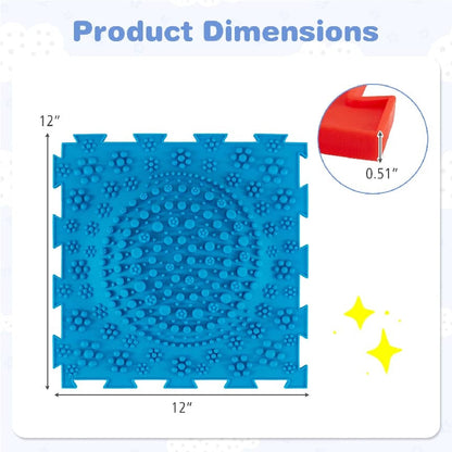 Six interlocking sensory baby mats from GBruno Store with textured surfaces for tummy time and play.