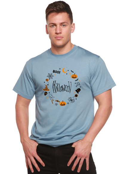 Spun Bamboo men's Halloween graphic T-shirt made of bamboo viscose and organic cotton with short sleeves and printed design.