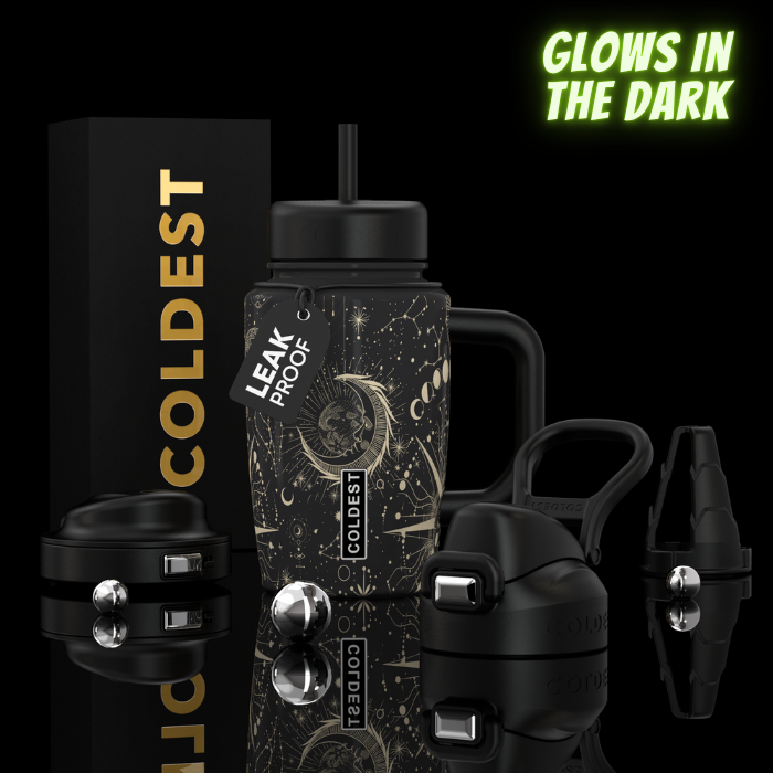 Coldest Limitless Ultra v8 15oz insulated tumbler with lid, black exterior and stainless steel interior for hot or cold drinks