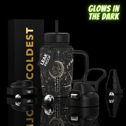 Coldest Limitless Ultra v8 15oz insulated tumbler with lid, black exterior and stainless steel interior for hot or cold drinks