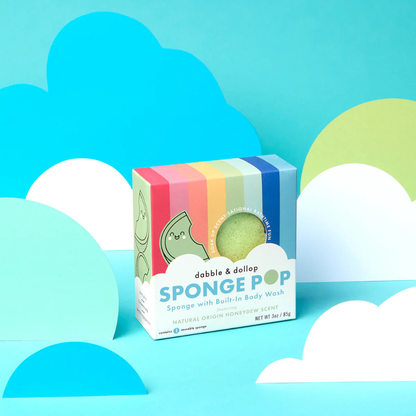 Honeydew Sponge Pop™ Kids Buffer by Spongellé, a body wash infused sponge with a honeydew scent, designed for gentle cleansing for children.