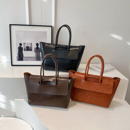 New stone pattern large capacity handbag by My Store, spacious design with textured exterior
