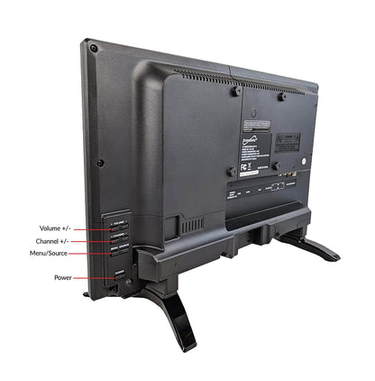Supersonic 19-inch 12V LED HDTV with widescreen display, USB, HDMI ports, and sleek black finish.