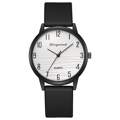 Casual simple jelly color women's watch with a colorful translucent band and minimalist dial