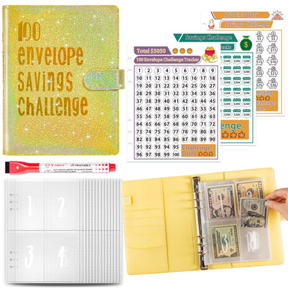 5A Money Saving Challenge Planner with savings tracker and budgeting pages