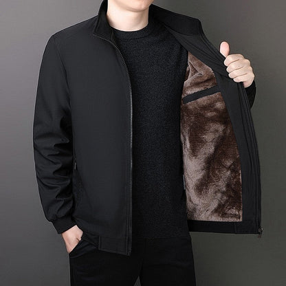 Men's winter fleece-lined thickened jacket by My Store in a warm, durable design