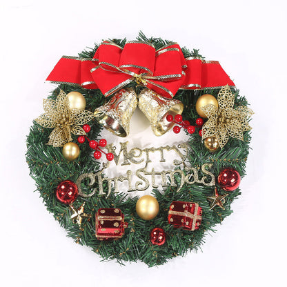 Christmas garland window decoration with festive greenery and seasonal ornaments