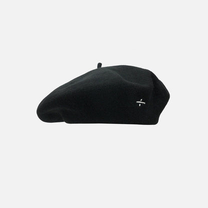 Wool-blend oversized beret for women, classic painter’s cap design