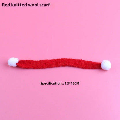 Mini Christmas scarf hat doll decoration with festive red scarf and hat details