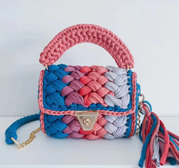 Handwoven women's tote bag in minimalist style, natural woven texture and spacious open design