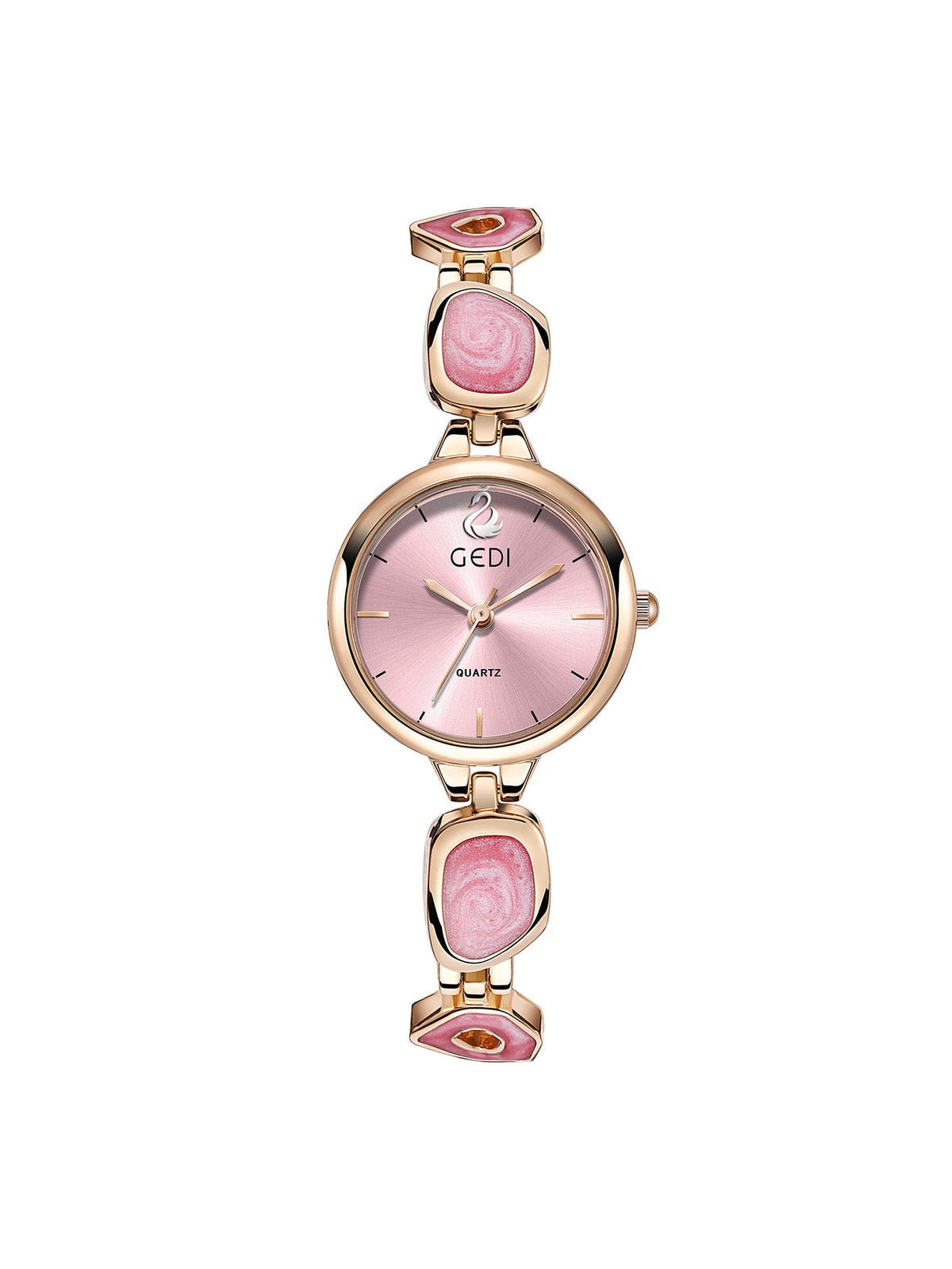 Women's minimalist quartz watch with a lightweight luxury design and small round face