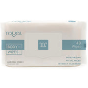 Royal Intimate Cleansing Feminine Wipes for Vaginal Hygiene Personal Cleansing Period Care Sensitive Skin & Odor Removal - Unscented pH Balanced Flushable - Women Men Adult Safe - 40 Count