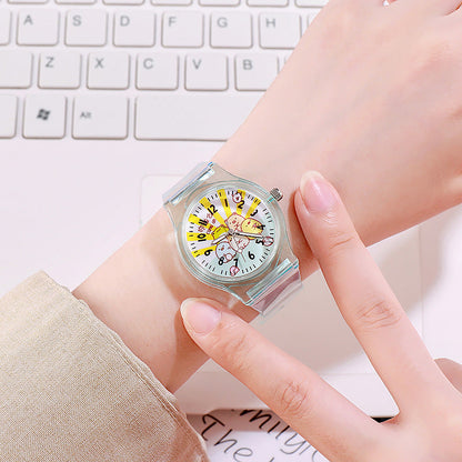 Transparent PVC corner creature cartoon children's watch with colorful creature design and digital display
