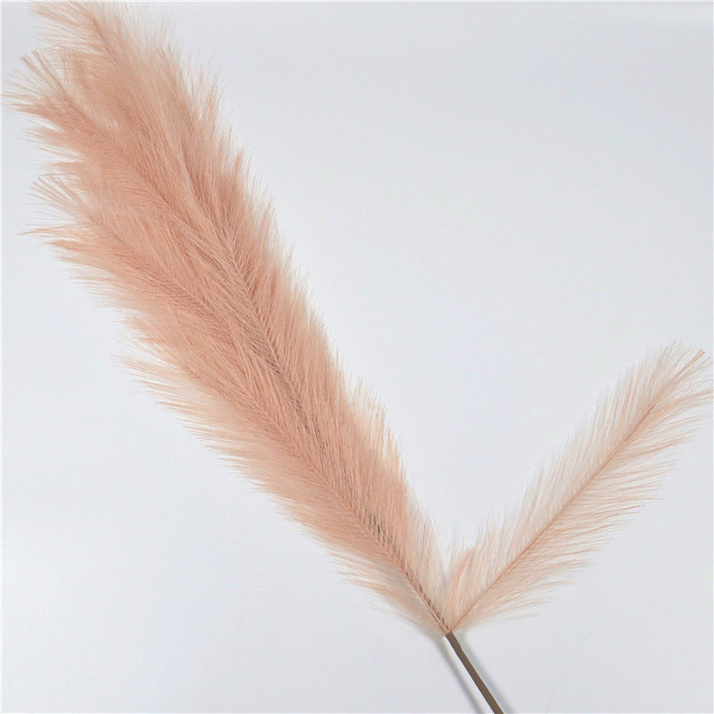 Long 110 cm natural-look artificial pampas reed grass window decoration in beige tones