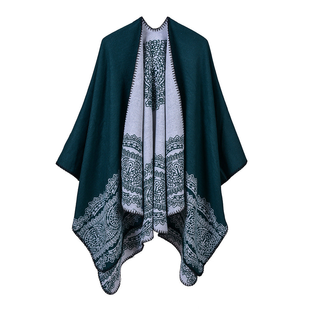 Thickened warm women's cashmere shawl in a soft, cozy design
