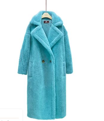 Elegant Long Lamb Cashmere Coat