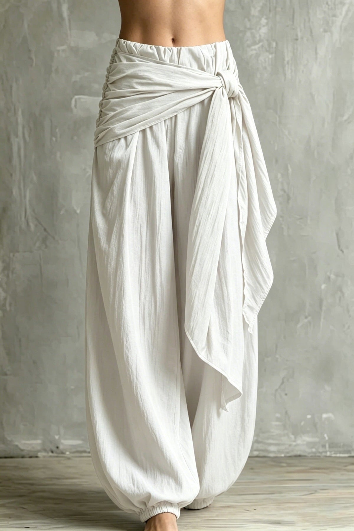 Women's loose casual pants with tie-waist design by My Store