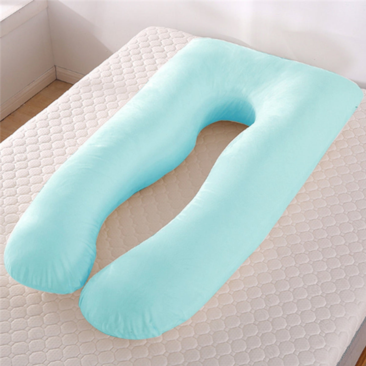 U-shaped summer maternity pregnancy support pillow in breathable ice silk fabric for pregnant women