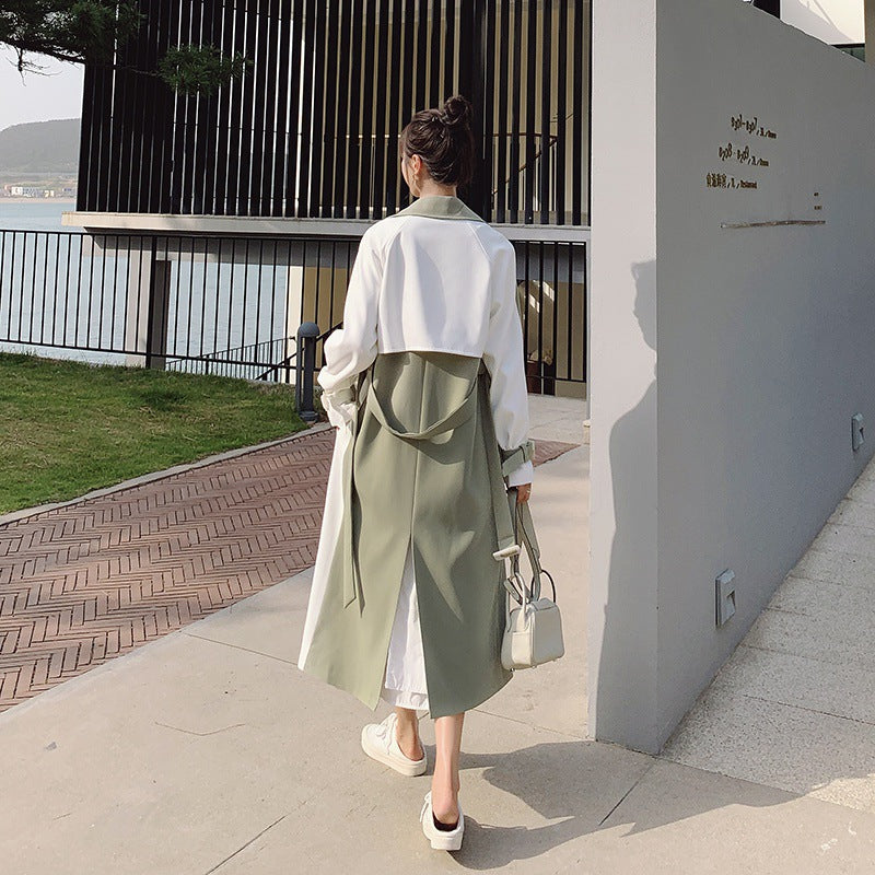 Women's contrasting mid-length trench coat by My Store