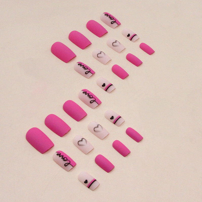 Valentine's Day fake manicure nails with love-themed design, My Store brand
