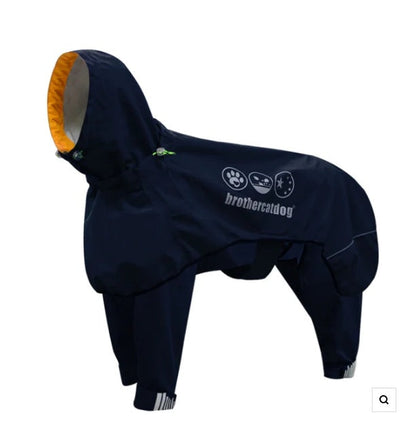 Four-legged waterproof raincoat poncho for medium and large dogs, side view