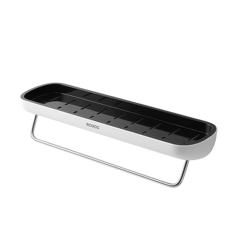 Wall-mounted bathroom storage rack for organizing toiletries and kitchen essentials