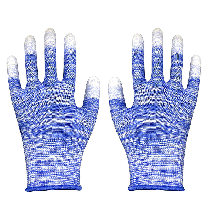 Colored nylon PU-coated safety gloves for labor protection