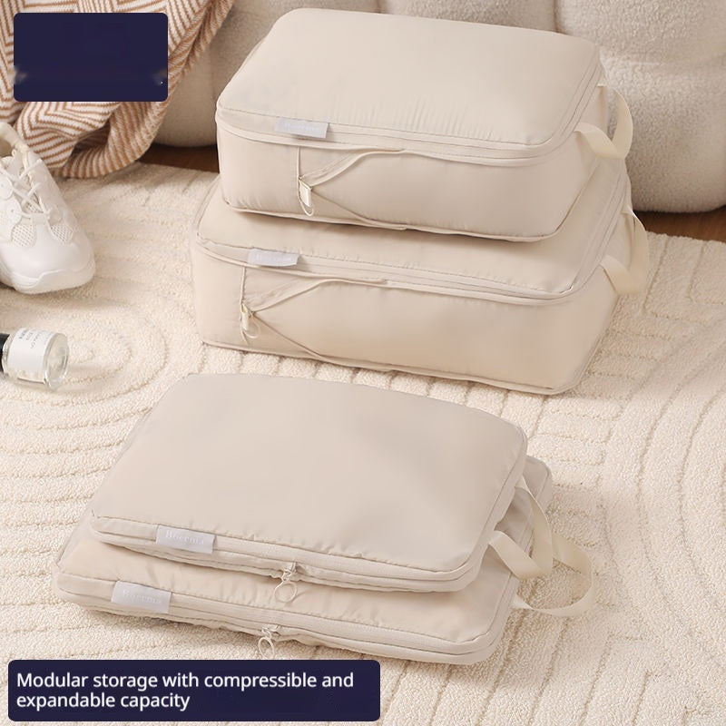 6-piece compressible travel storage bags and luggage organizer cubes for compartmentalized packing