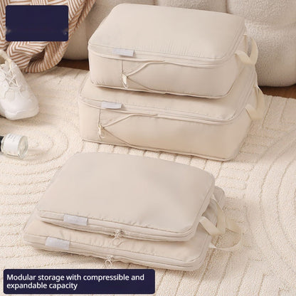 6-piece compressible travel storage bags and luggage organizer cubes for compartmentalized packing