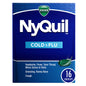Nyquil Flu Relief Night Capsules by BACKUPMYFILESNOW® in a 16-count bottle, featuring white capsules with blue and red accents.