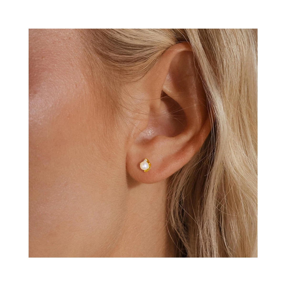 Stylish simple and versatile ear studs by My Store, minimalist design close-up