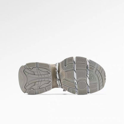 Silver designer dad-style athletic casual shoes by My Store, side view