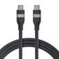 Anker 6ft black USB-C to USB-C cable, upcycled braided design, supports 240W charging, durable and flexible for fast data transfer.