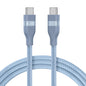 Anker 6ft blue USB-C to USB-C cable with upcycled braided design, supports 240W charging for compatible devices.