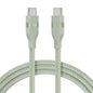 Anker 6ft green USB-C to USB-C cable with upcycled braided design, supports 240W fast charging and durable construction.