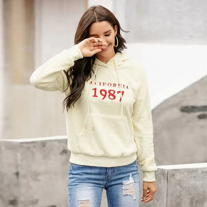 Embroidered Lamb Fleece Casual Pullover Jacket for Women