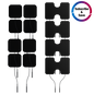 iReliev wired large and small refill kit with replacement pads for pain relief devices, shown with transparent pads in the image