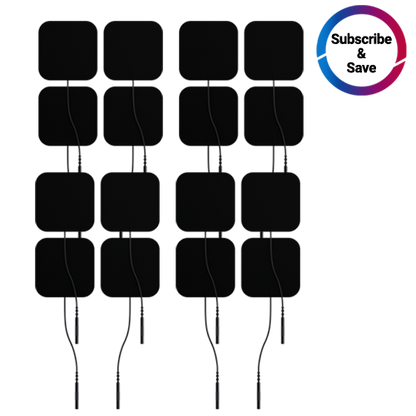 iReliev wired small pads refill kit with four adhesive gel pads for use with pain relief devices.
