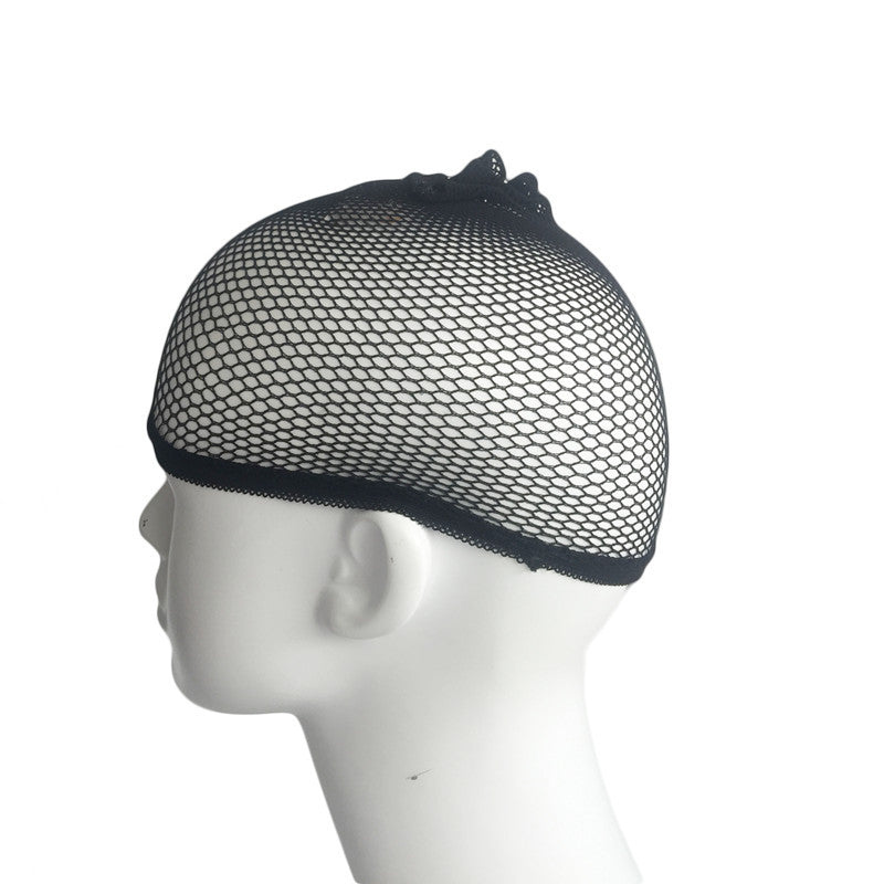 Black wig hair net accessory for securing and styling wigs