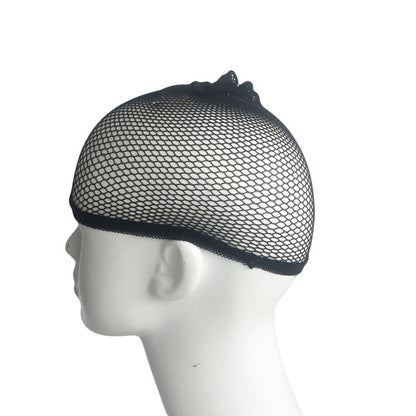 Black wig hair net accessory for securing and styling wigs