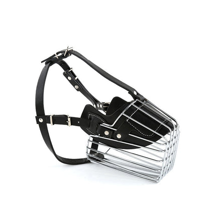 Adjustable basket dog muzzle with soft straps and rubber anti-bite design by My Store