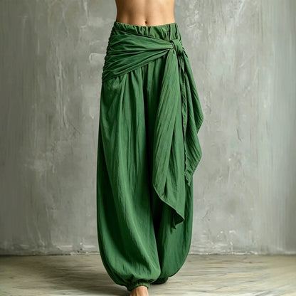 Women's loose casual pants with tie-waist design by My Store