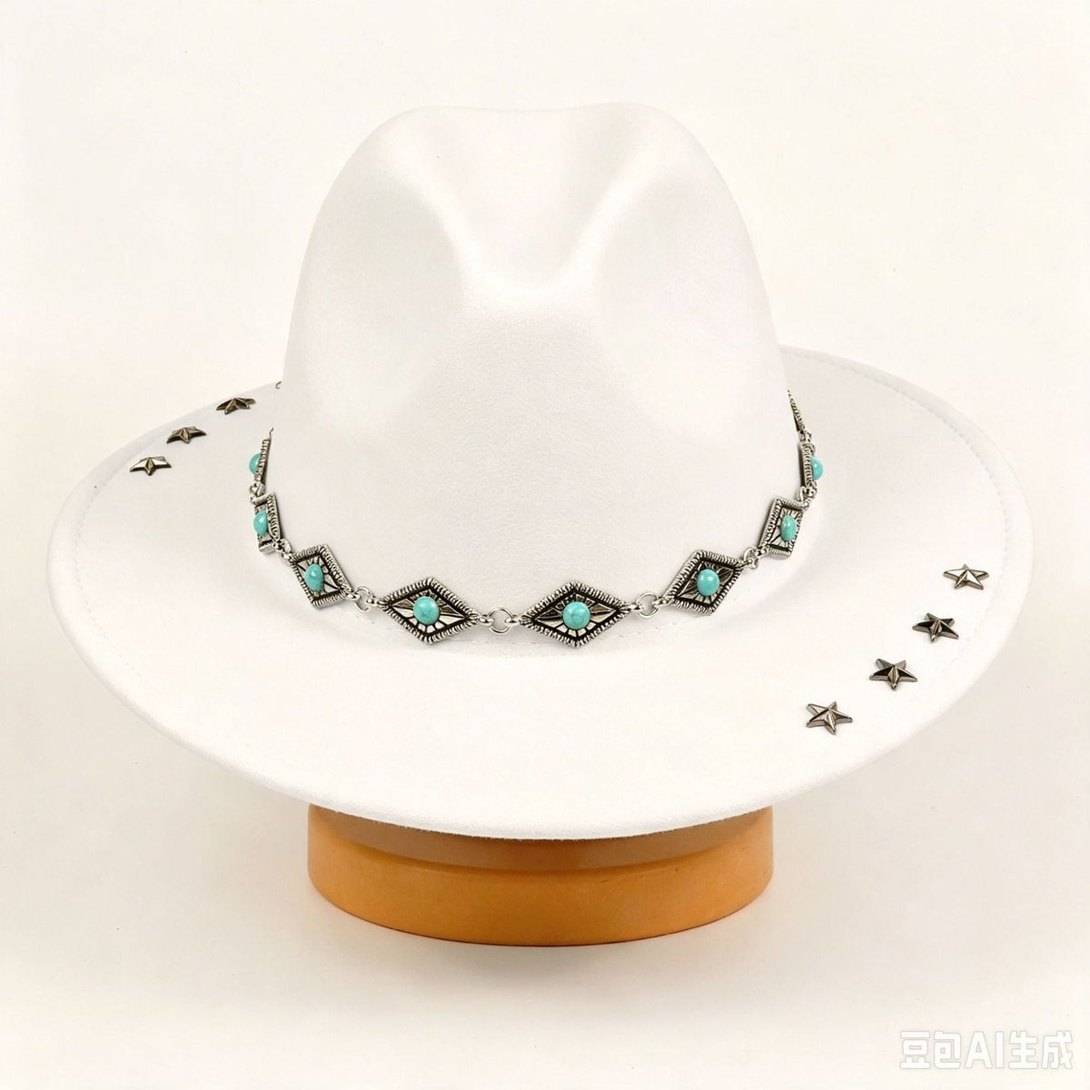 Vintage-patterned denim hat with a fashionable, versatile design