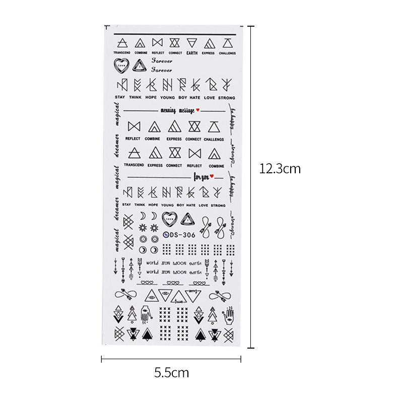 Geometric DIY art nail polish stickers by My Store on a clear backing sheet