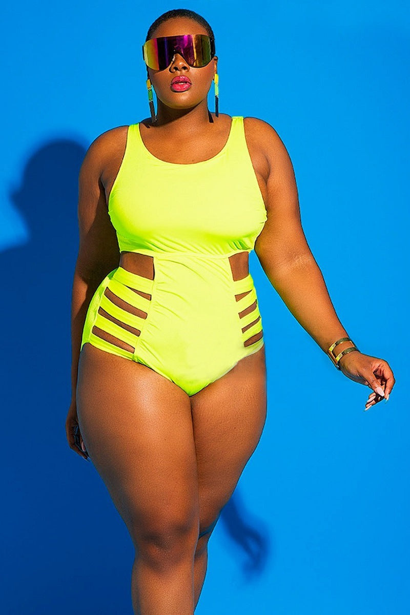 Women's plus size swimsuit by My Store, shown in a classic full-coverage design
