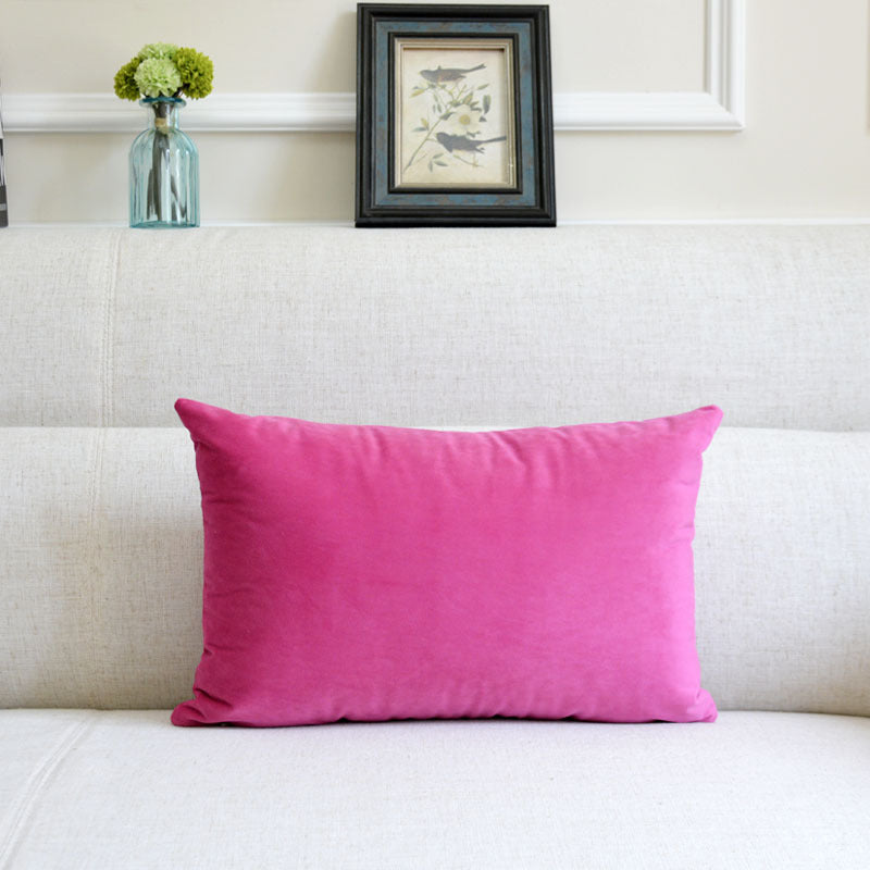 Velvet throw pillow for sofa in soft fabric and elegant design