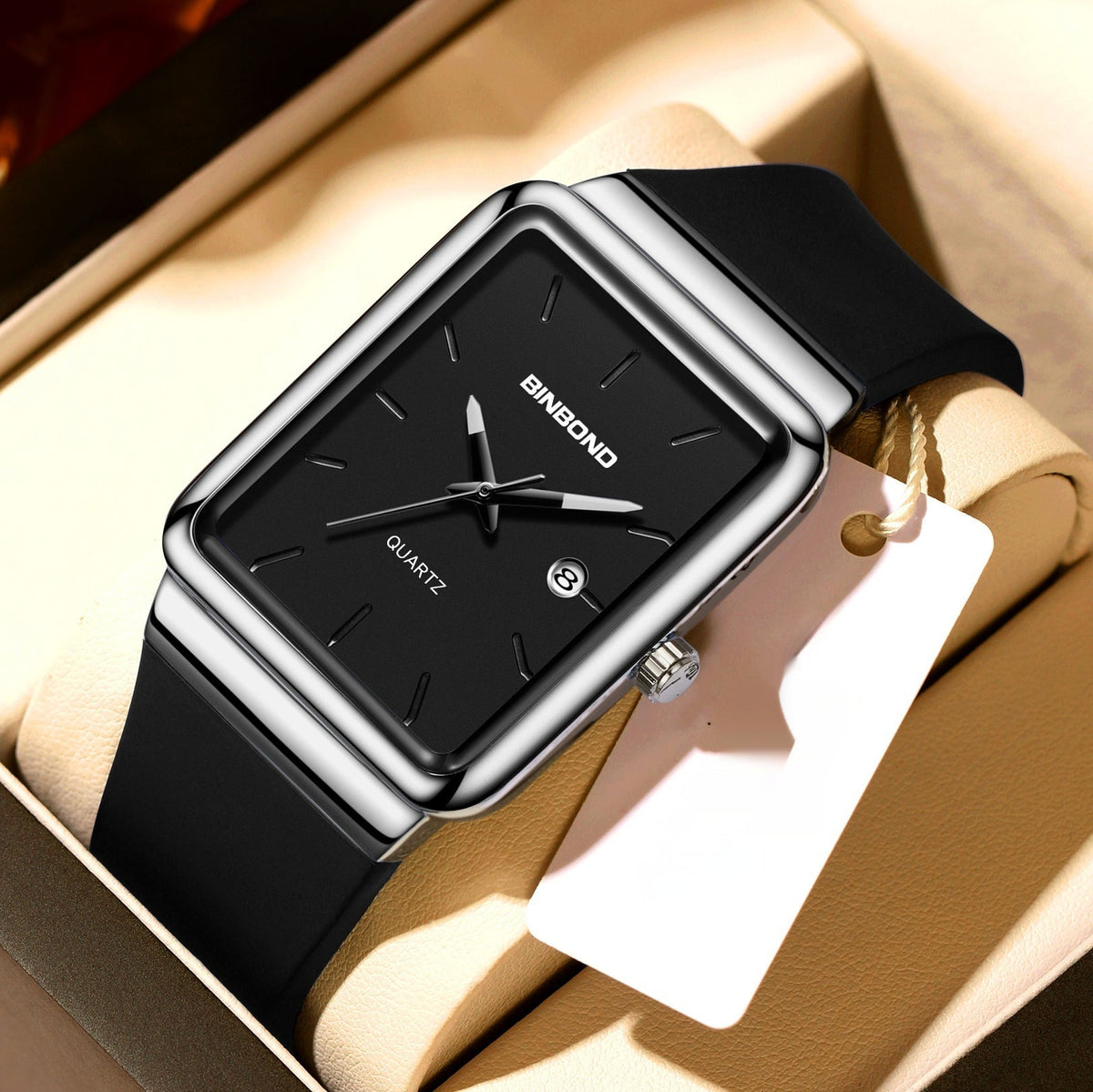 Sleek stylish waterproof men's watch with a modern design and durable wristband